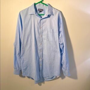 Lands' End Blue Dress Shirt Classic Cotton